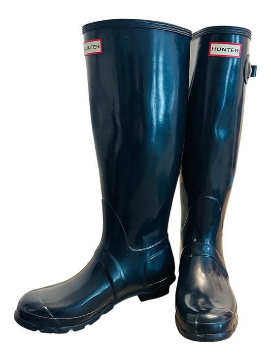 Hunter Shoes - Hunter Original Tall Glossy Navy Rain Boots Womens 8